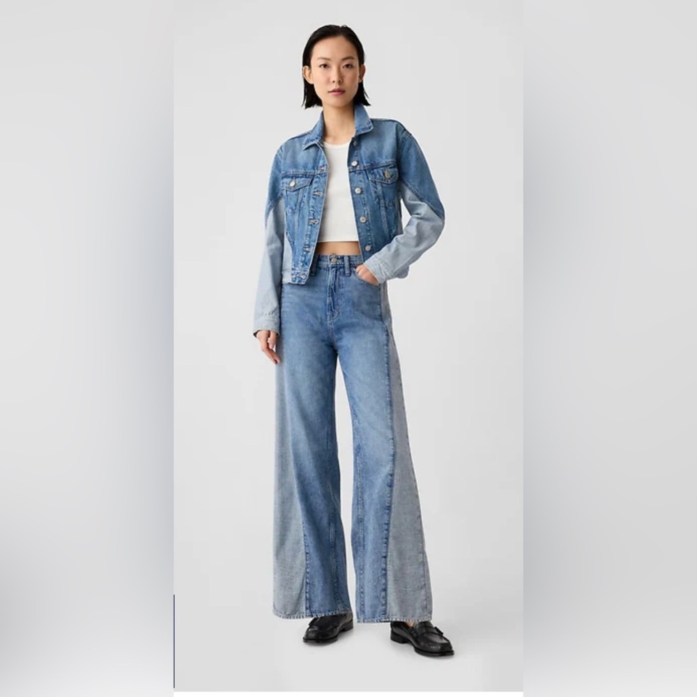 Gap Jeans wide leg high waisted denim Zip